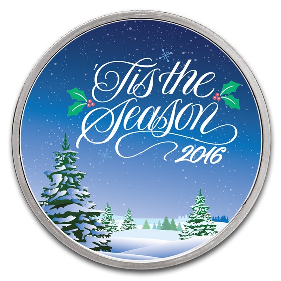 1 oz Silver Colorized Round - APMEX ('Tis The Season) 1 oz Silver Colorized Round - APMEX ('Tis The Season)
